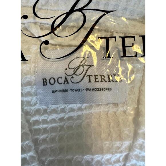 Boca Terry White Waffle Spa Bathrobe One Size Fits All Women’s NEW - Picture 4 of 4